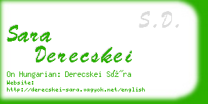 sara derecskei business card